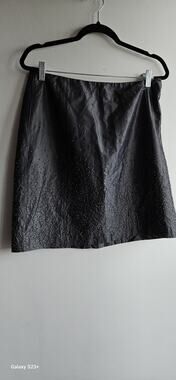 Gap Women's Size 12 A-Line Gray, Side Zip, Lined Glam Metallic Beaded Skirt